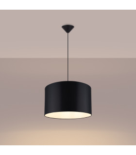 Nova Cylindrical Pendant Ceiling Light 40cm Black-2