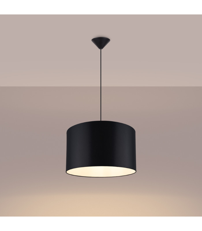 Nova Cylindrical Pendant Ceiling Light 40cm Black-2