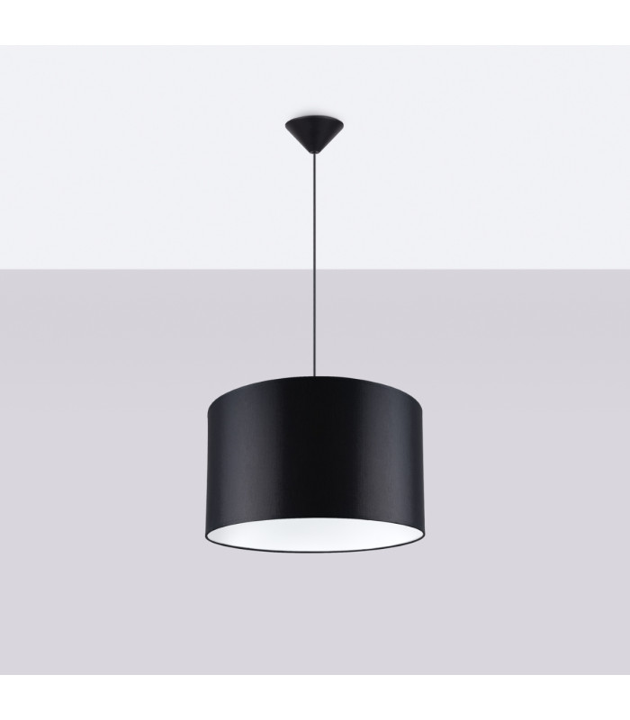 Nova Cylindrical Pendant Ceiling Light 40cm Black-3