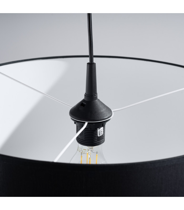 Nova Cylindrical Pendant Ceiling Light 40cm Black-7