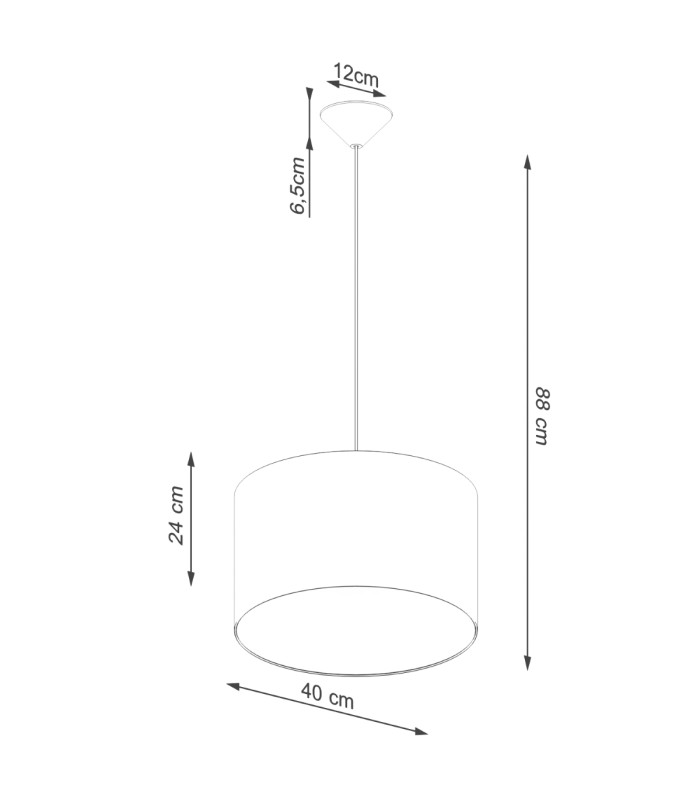 Nova Cylindrical Pendant Ceiling Light 40cm Black-8