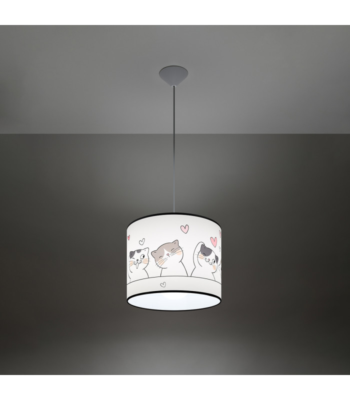 Cat Cylindrical Pendant Ceiling Light 30cm-4