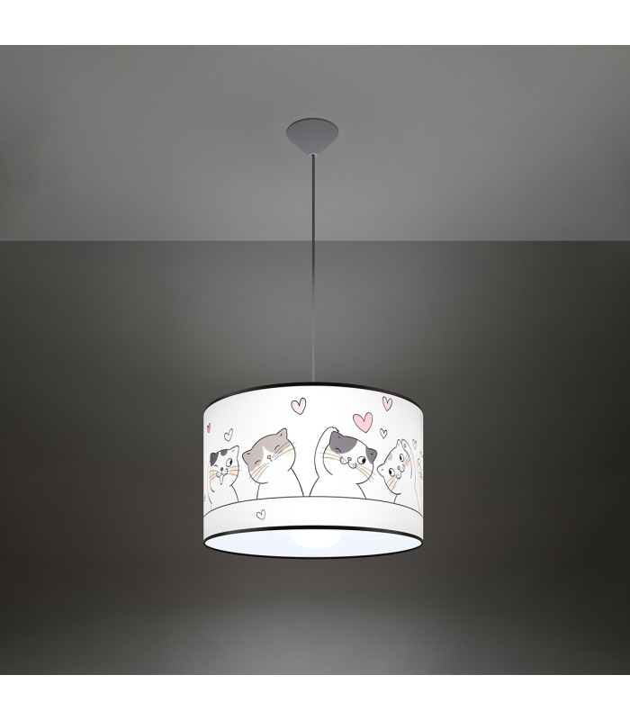 Cat Cylindrical Pendant Ceiling Light 40cm-2