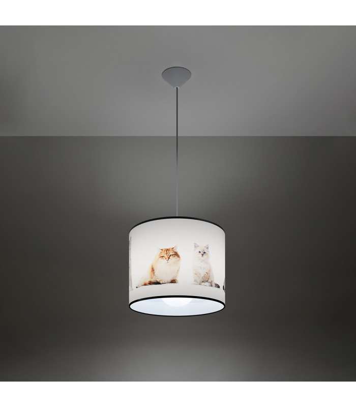 Koty Cylindrical Pendant Ceiling Light Kitty 30cm-4