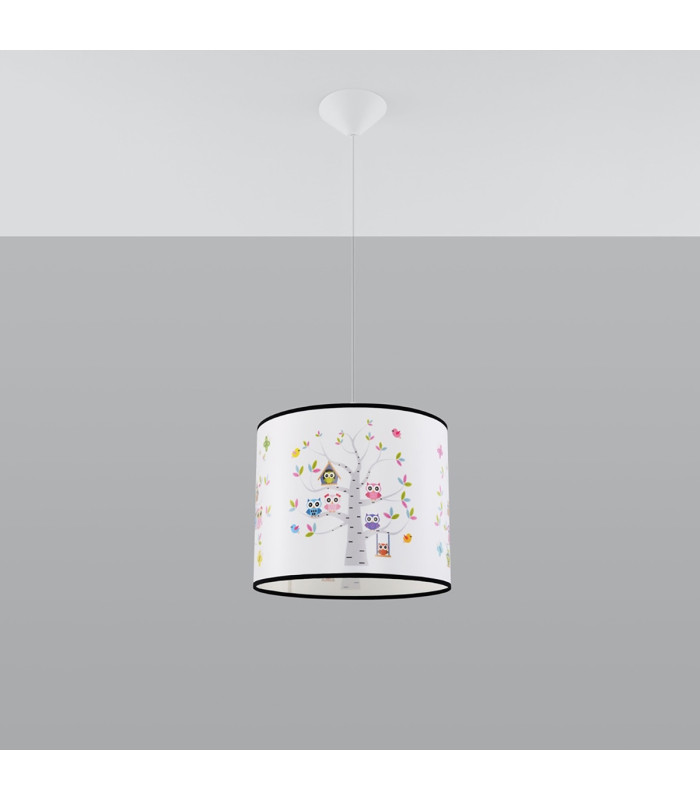 Sowy Cylindrical Pendant Ceiling Light Owls 30cm-3