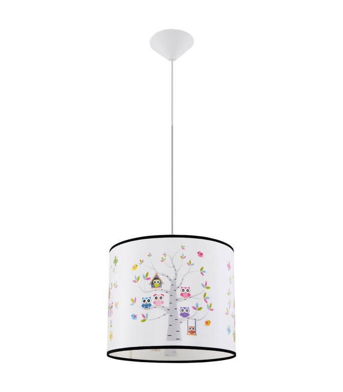 Sowy Cylindrical Pendant Ceiling Light Owls 40cm-1