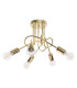 Loop Multi Arm Semi Flush Ceiling Lamp 5 Glossy Gold-1