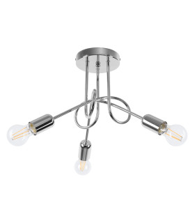 Loop Multi Arm Semi Flush Ceiling Lamp 3 Chrome-1