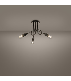 Loop Multi Arm Semi Flush Ceiling Lamp 3 Chrome-2
