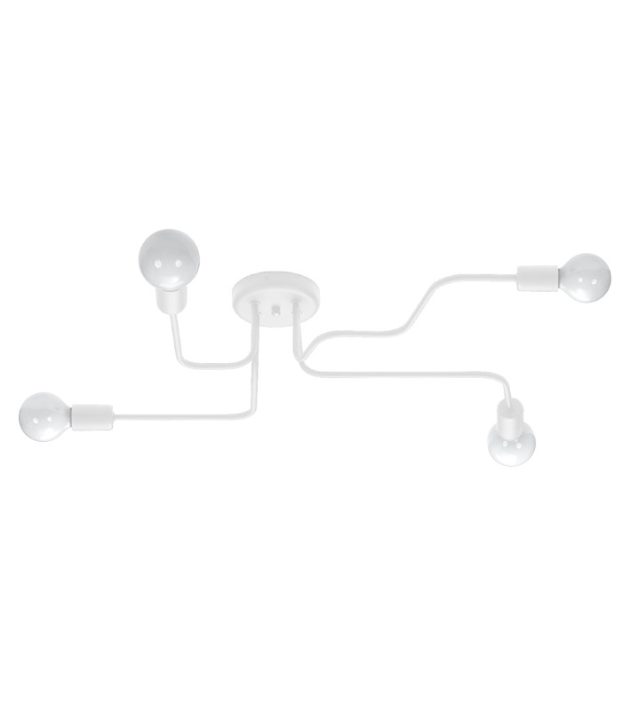 Vector Multi Arm Semi Flush Ceiling Lamp 4 White-1
