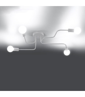 Vector Multi Arm Semi Flush Ceiling Lamp 4 White-2
