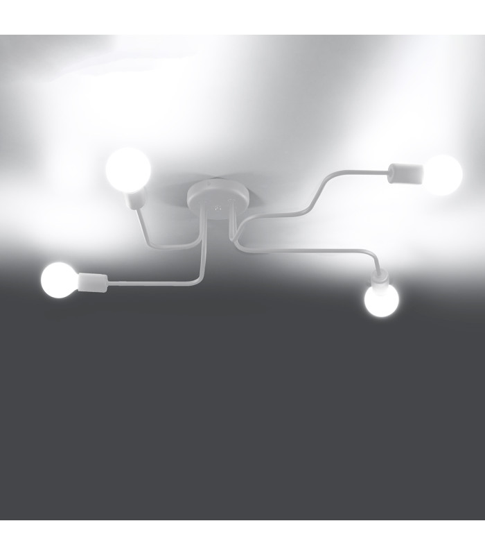 Vector Multi Arm Semi Flush Ceiling Lamp 4 White-2