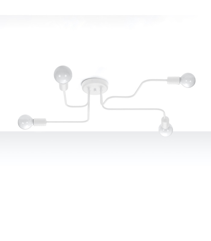 Vector Multi Arm Semi Flush Ceiling Lamp 4 White-3