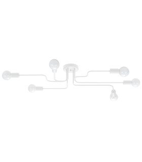 Vector Multi Arm Semi Flush Ceiling Lamp 6 White-1