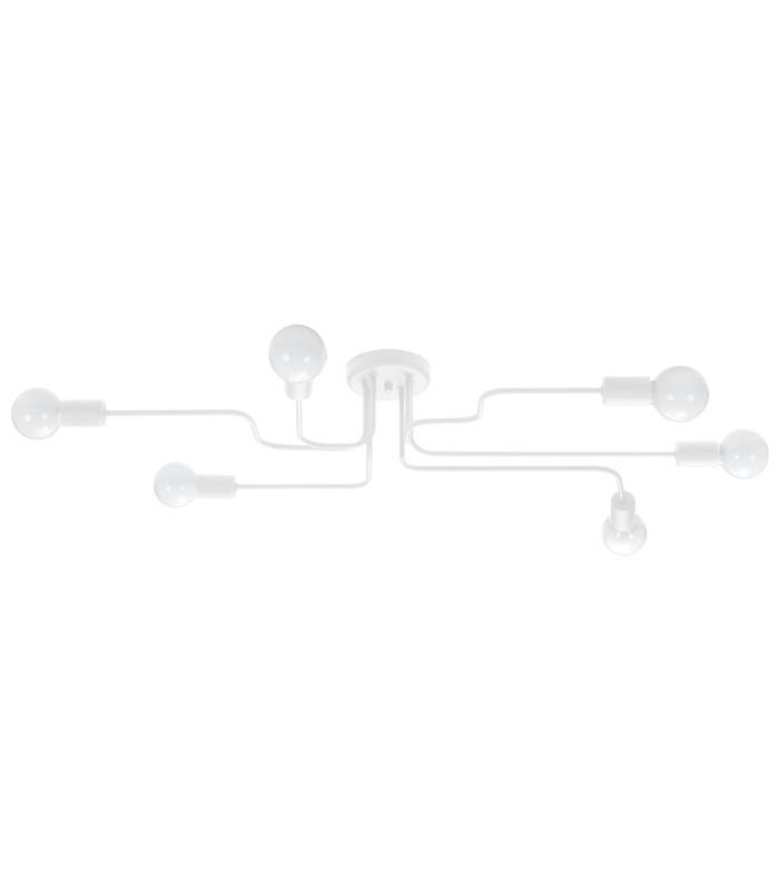 Vector Multi Arm Semi Flush Ceiling Lamp 6 White-1