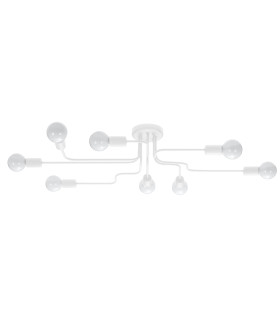 Vector Multi Arm Semi Flush Ceiling Lamp 8 White-1