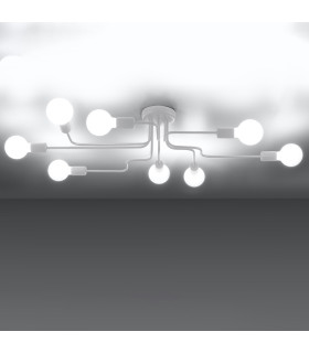 Vector Multi Arm Semi Flush Ceiling Lamp 8 White-2