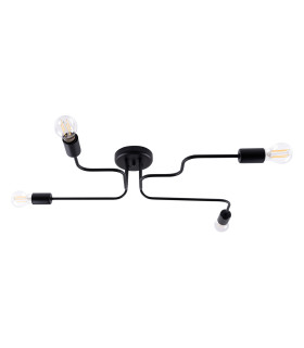 Vector Multi Arm Semi Flush Ceiling Lamp 4 Black-1