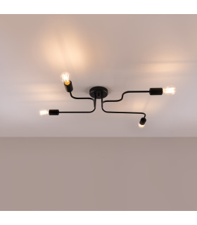 Vector Multi Arm Semi Flush Ceiling Lamp 4 Black-2