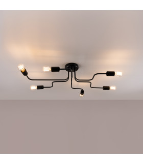 Vector Multi Arm Semi Flush Ceiling Lamp 6 Black-2