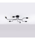 Vector Multi Arm Semi Flush Ceiling Lamp 6 Black-3