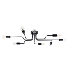 Vector Multi Arm Semi Flush Ceiling Lamp 8 Black-1