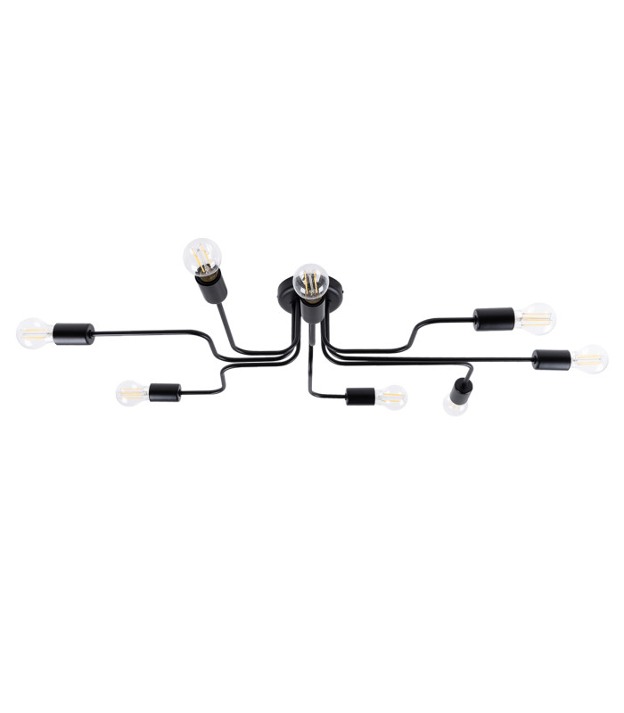 Vector Multi Arm Semi Flush Ceiling Lamp 8 Black-1