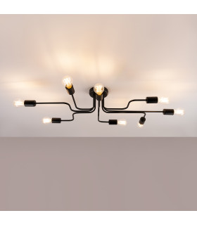 Vector Multi Arm Semi Flush Ceiling Lamp 8 Black-2