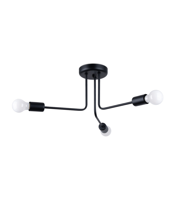 Norah Multi Arm Semi Flush Ceiling Lamp 3 Black-1