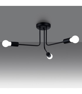 Norah Multi Arm Semi Flush Ceiling Lamp 3 Black-2