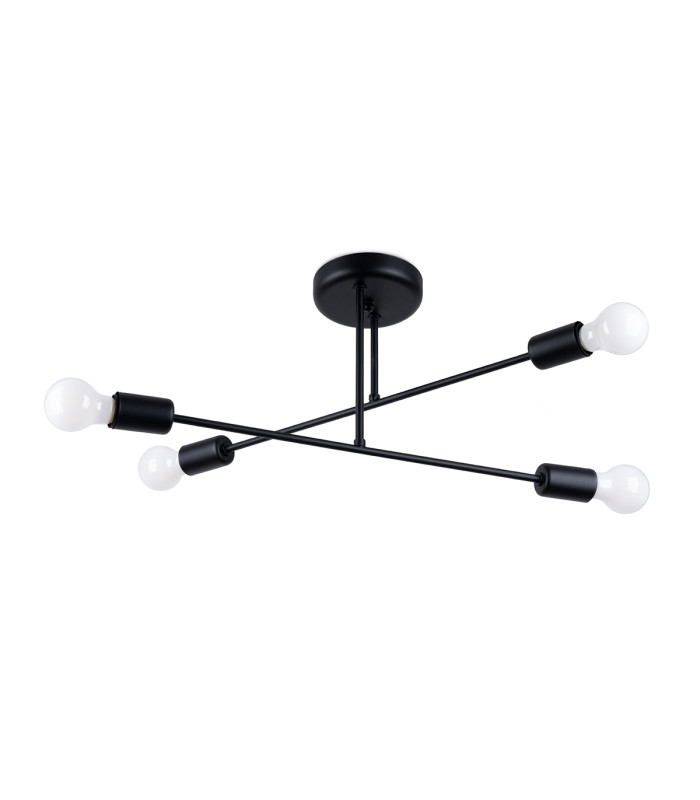 Norah Multi Arm Semi Flush Ceiling Lamp 4 Black-1