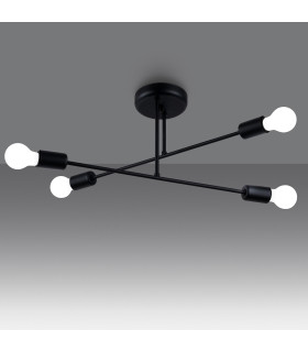 Norah Multi Arm Semi Flush Ceiling Lamp 4 Black-2