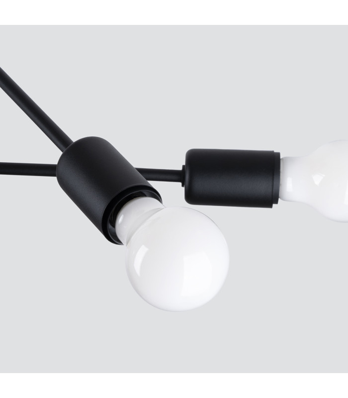 Norah Multi Arm Semi Flush Ceiling Lamp 4 Black-4
