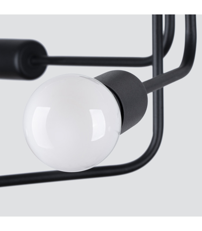 Norah Multi Arm Semi Flush Ceiling Lamp 6 Black-4