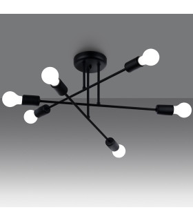 Norah Multi Arm Semi Flush Ceiling Lamp v2 6 Black-2