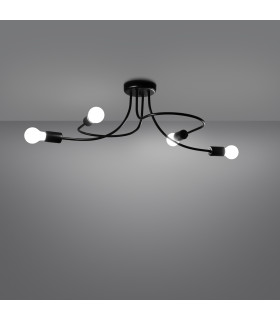 Levar Multi Arm Semi Flush Ceiling Lamp 4 Black-2
