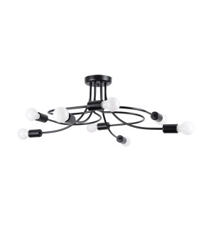 Levar Multi Arm Semi Flush Ceiling Lamp 8 Black-1