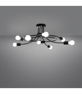 Levar Multi Arm Semi Flush Ceiling Lamp 8 Black-2