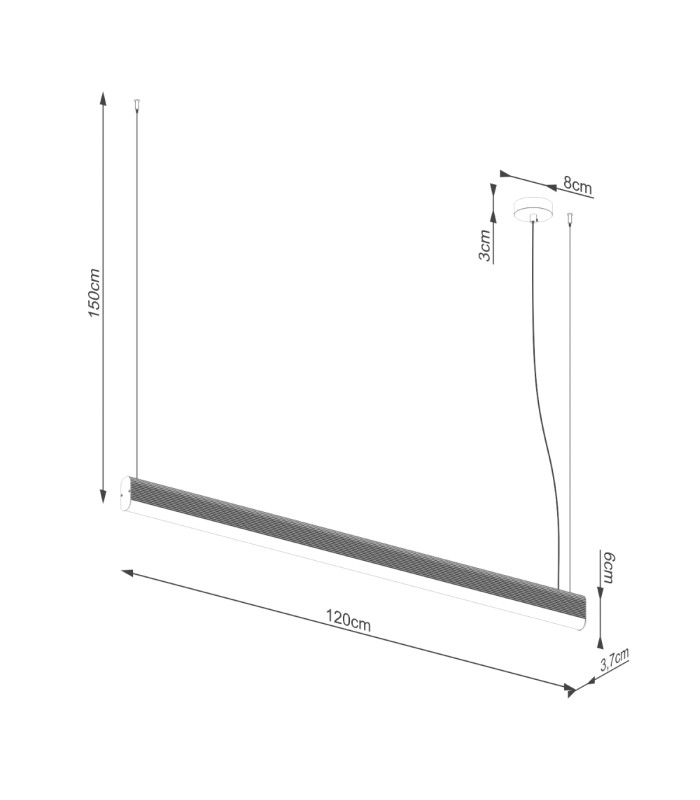 Farge Bar Pendant Ceiling Light White LED 3000K-9