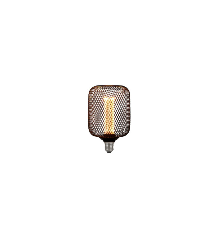 Wire Mesh Effect Drum Lamp Black Metal-1