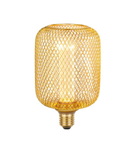 Wire Mesh Effect Drum Lamp Gold Metal-1