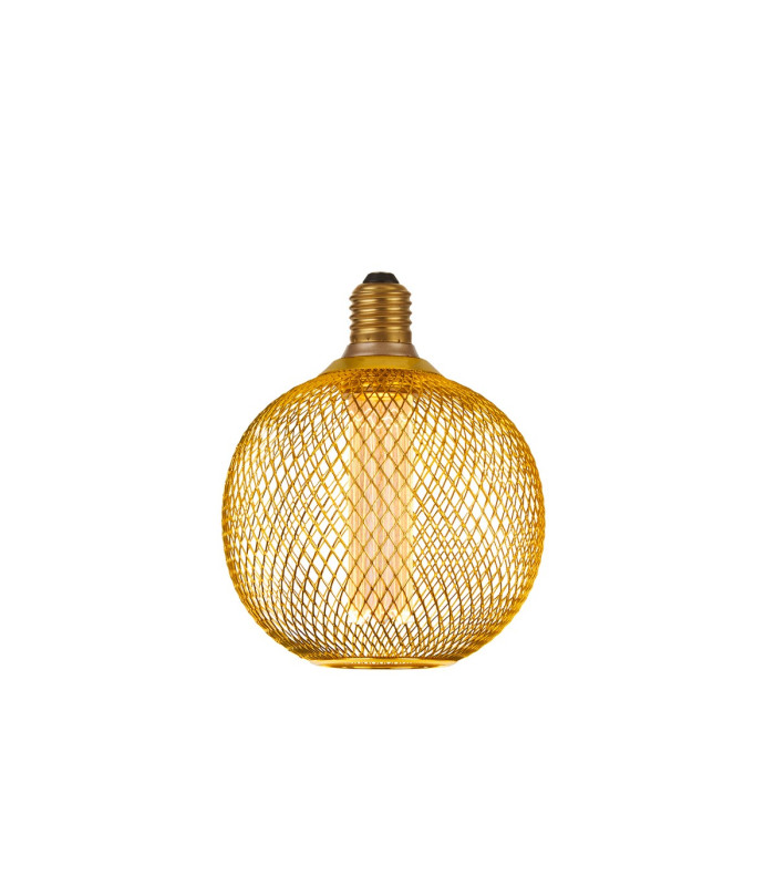 Wire Mesh Effect Globe Lamp Gold Metal-1