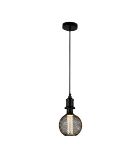 Wire Mesh Effect Globe Lamp Black Metal-1