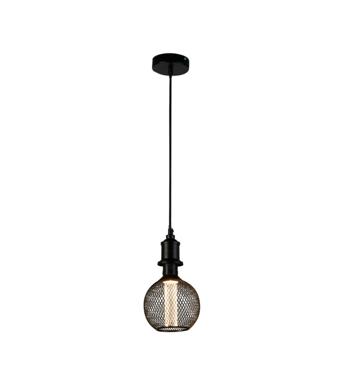 Wire Mesh Effect Globe Lamp Black Metal-1