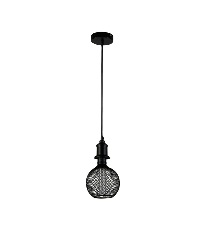 Wire Mesh Effect Globe Lamp Black Metal-2