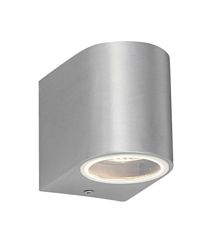1 Light Outdoor Wall Light Brushed Alloy, Glass IP44, GU10 - 1
