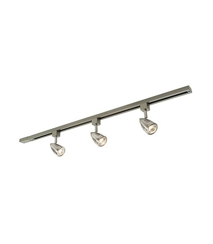 3 Light Track Light Kit Satin Chrome Plate, Satin Chrome Abs Plastic, GU10 - 1