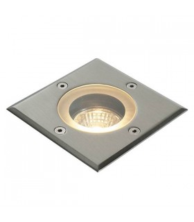 1 Light Outdoor Recessed Light Marine Grade Brushed Stainless Steel, Glass IP65, GU10 - 1