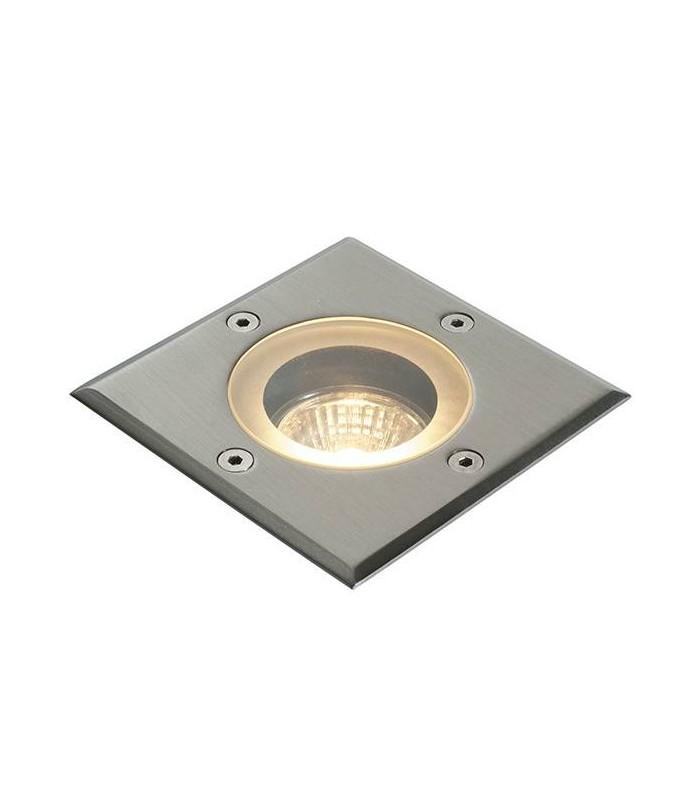 1 Light Outdoor Recessed Light Marine Grade Brushed Stainless Steel, Glass IP65, GU10 - 1