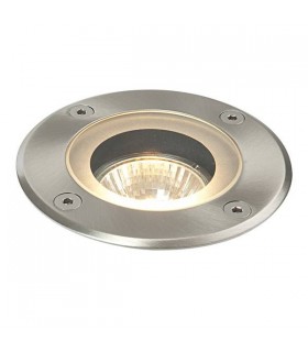 1 Light Outdoor Recessed Light Marine Grade Brushed Stainless Steel, Glass IP65, GU10 - 1